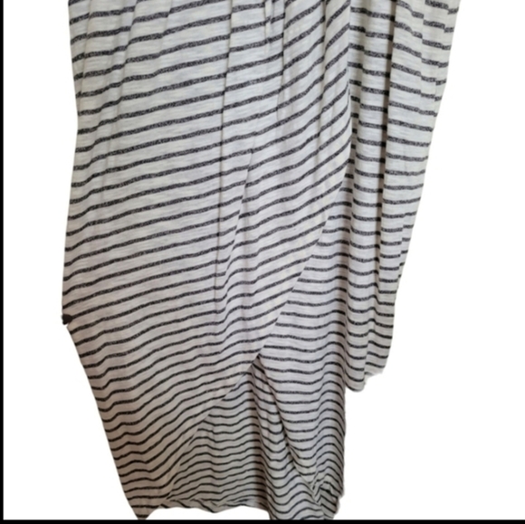 Listicle Terry Keyhole Lounge Dress In Gray White Stripes Size Large - Picture 3 of 12